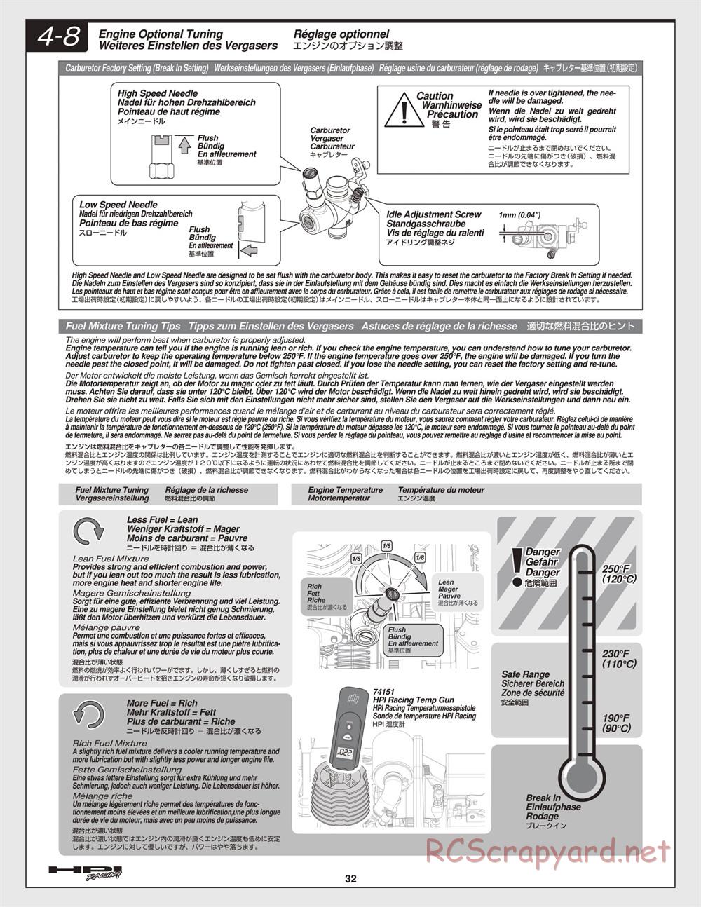 HPI - Nitro RS4 3 Drift - Manual - Page 32