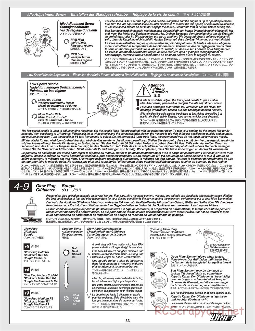 HPI - Nitro RS4 3 Drift - Manual - Page 33