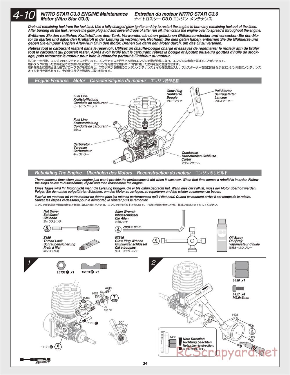 HPI - Nitro RS4 3 Drift - Manual - Page 34