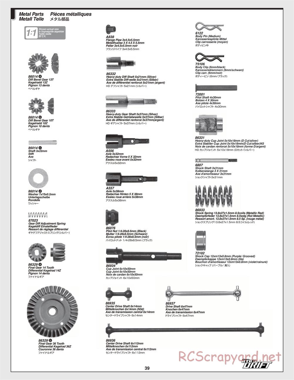 HPI - Nitro RS4 3 Drift - Manual - Page 39