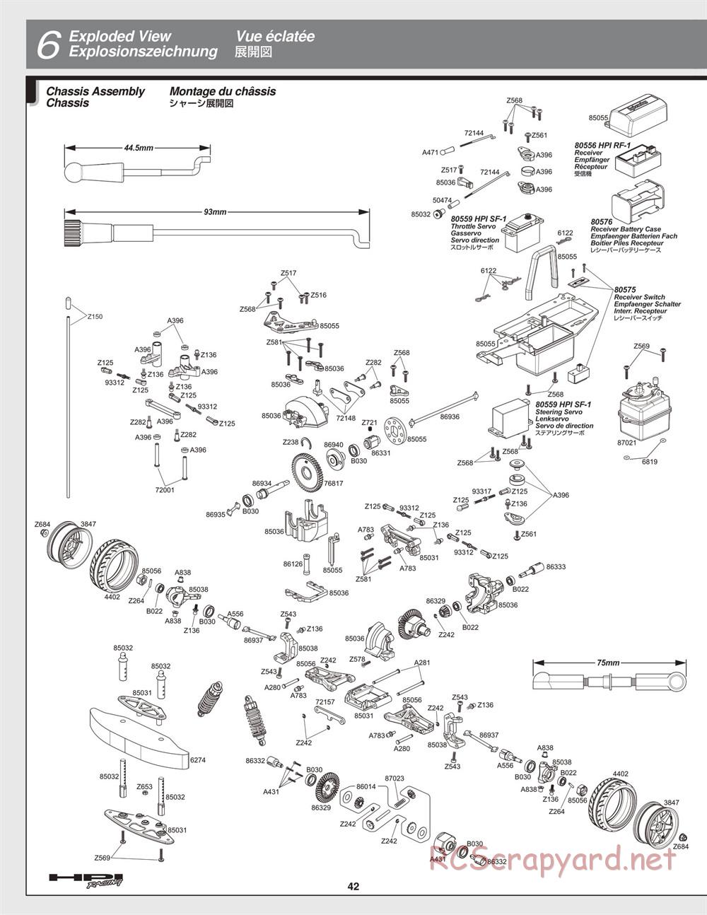 HPI - Nitro RS4 3 Drift - Exploded View - Page 42