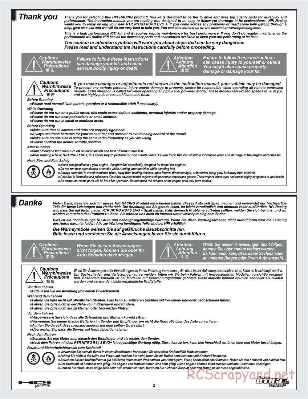HPI - Nitro RS4 3 Evo+ - Manual - Page 2