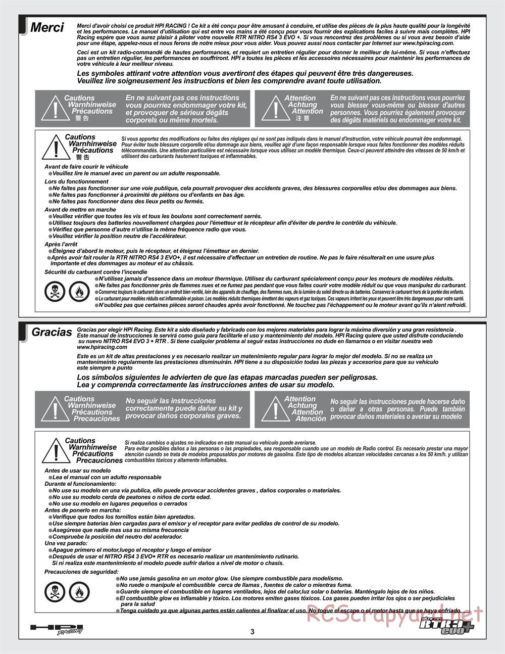 HPI - Nitro RS4 3 Evo+ - Manual - Page 3