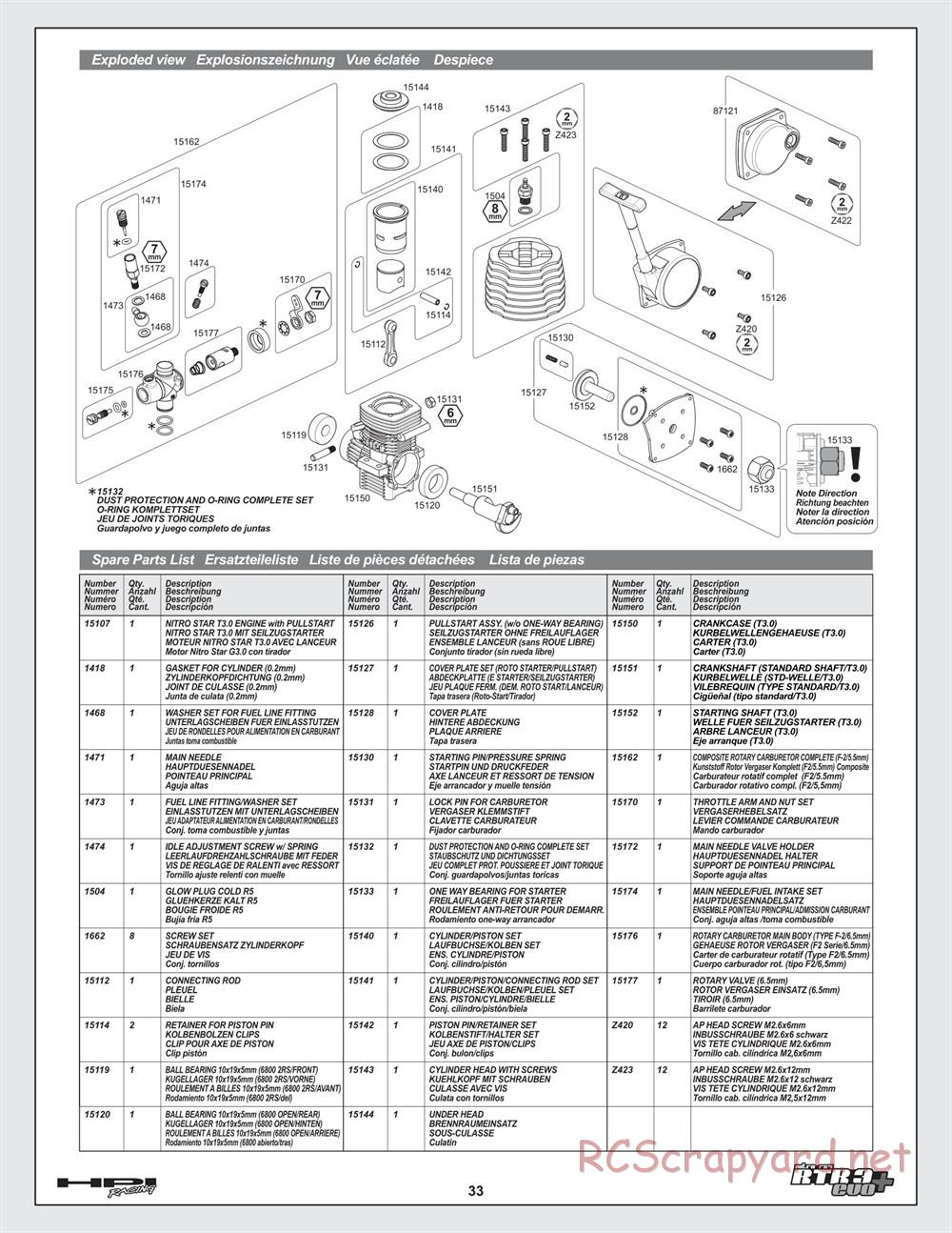 HPI - Nitro RS4 3 Evo+ - Manual - Page 33
