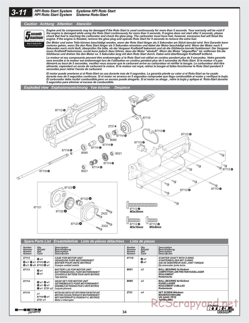 HPI - Nitro RS4 3 Evo+ - Manual - Page 34