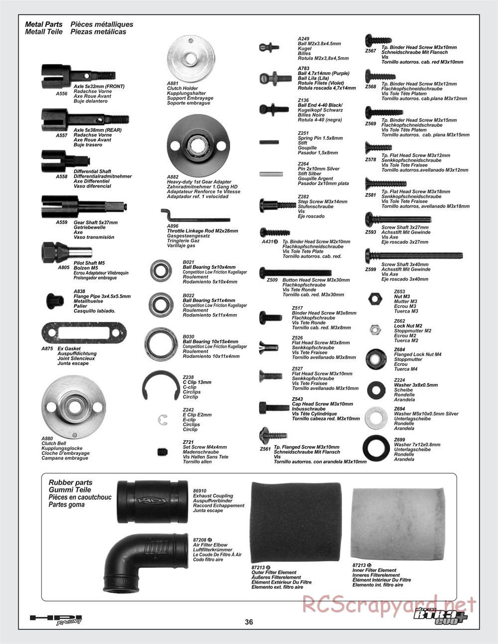 HPI - Nitro RS4 3 Evo+ - Manual - Page 36