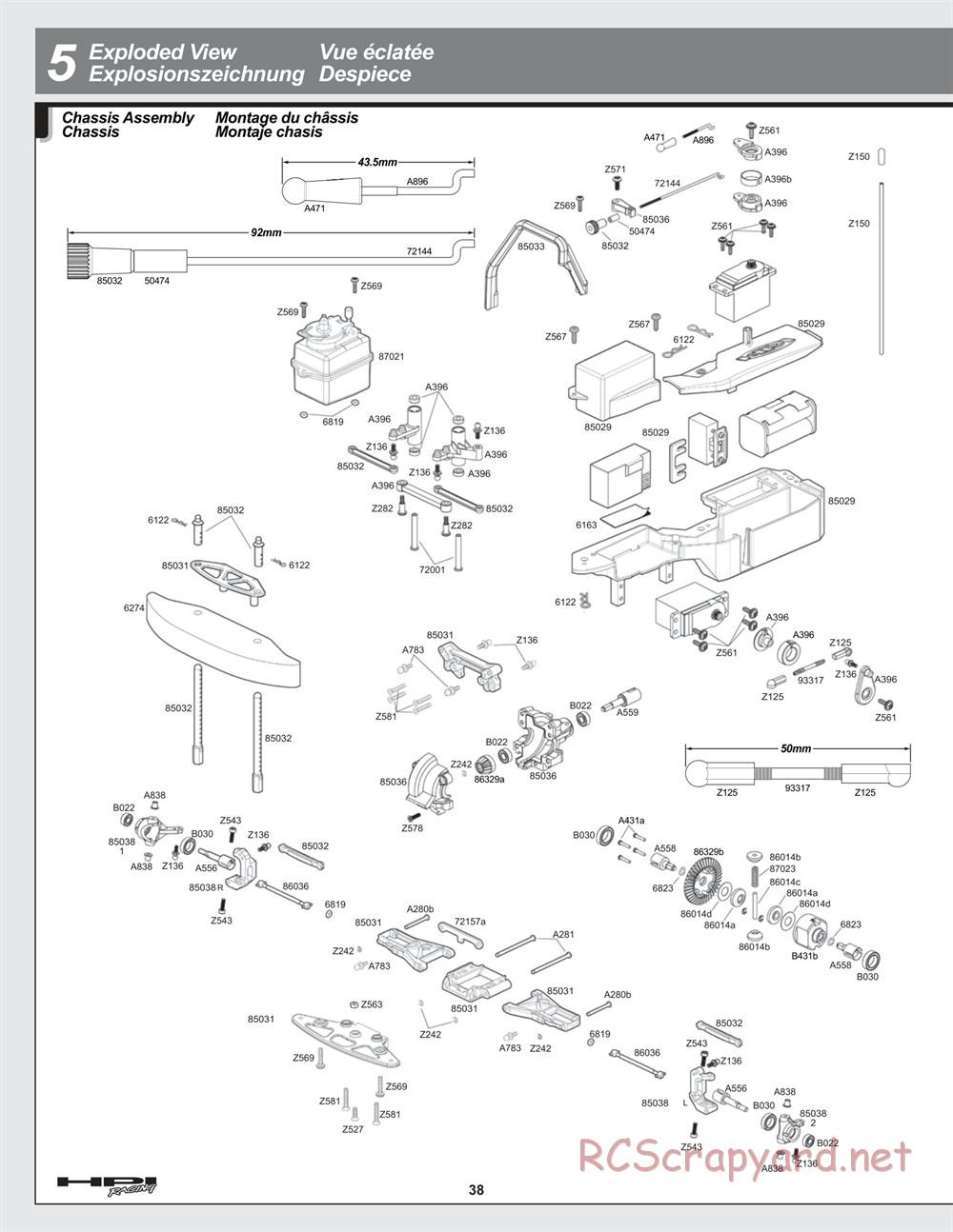 HPI - Nitro RS4 3 Evo+ - Exploded View - Page 38