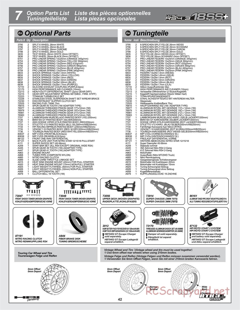 HPI - Nitro RS4 3 Evo+ - Exploded View - Page 42