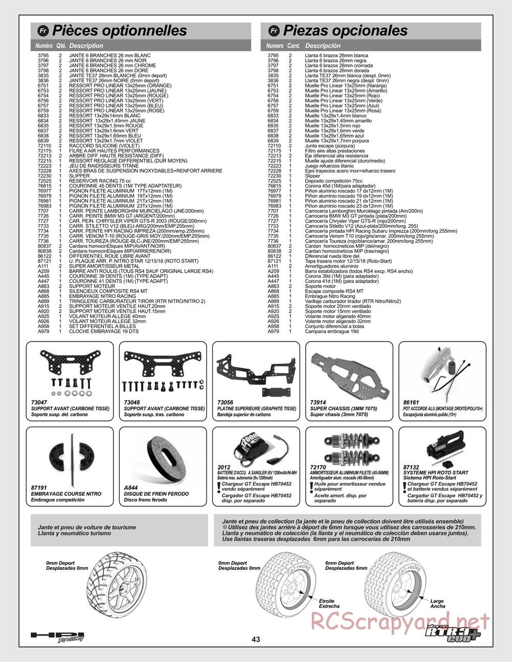 HPI - Nitro RS4 3 Evo+ - Exploded View - Page 43