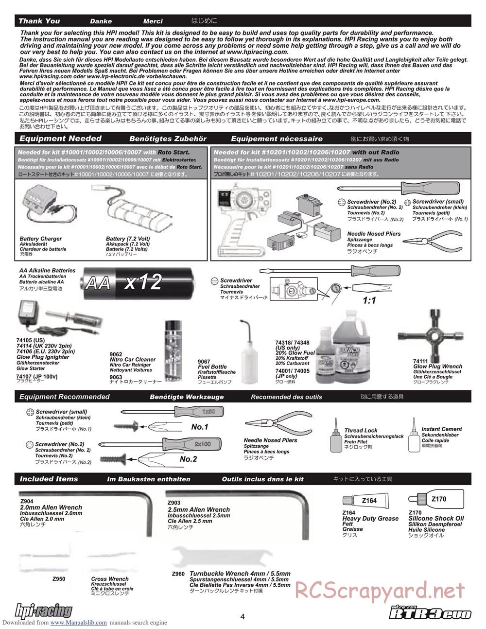 HPI - Nitro RS4 3 Evo - Manual - Page 4