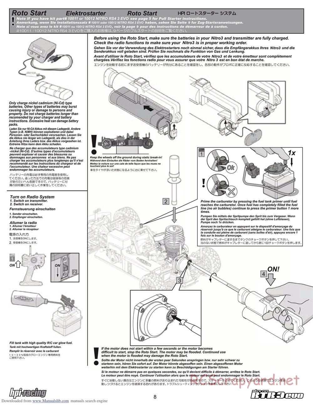 HPI - Nitro RS4 3 Evo - Manual - Page 8