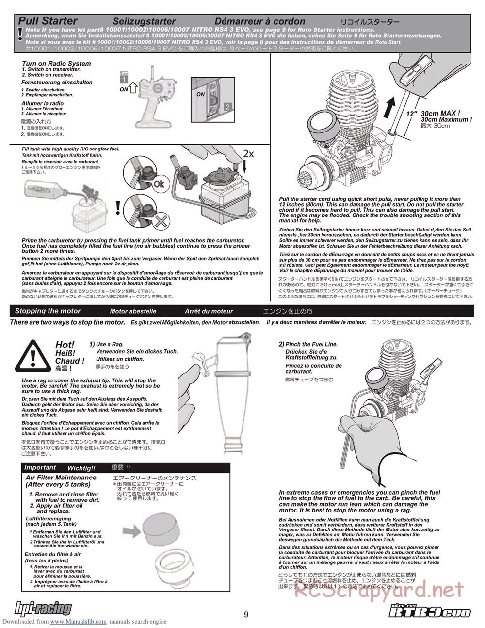 HPI - Nitro RS4 3 Evo - Manual - Page 9