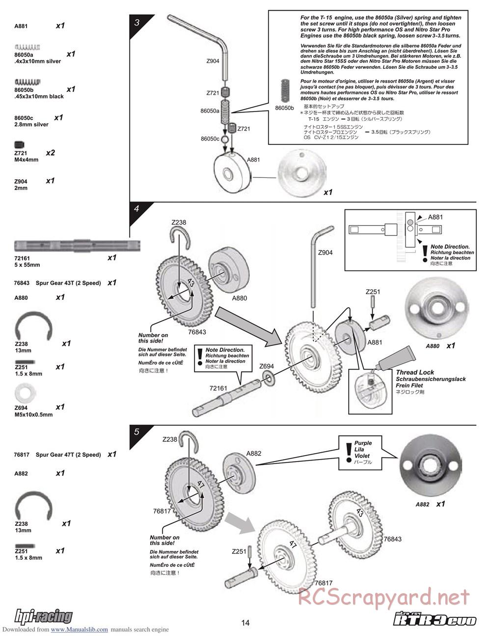 HPI - Nitro RS4 3 Evo - Manual - Page 14
