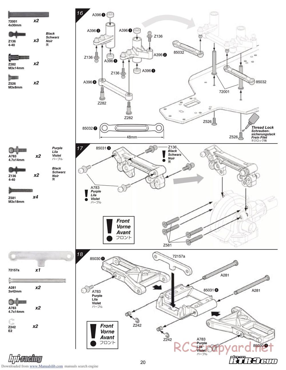 HPI - Nitro RS4 3 Evo - Manual - Page 20