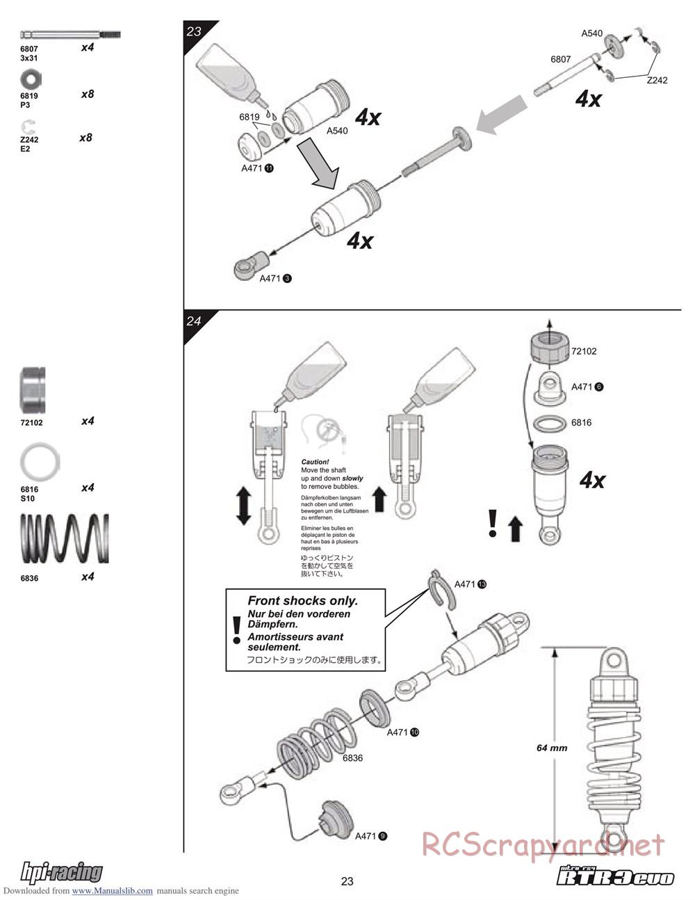 HPI - Nitro RS4 3 Evo - Manual - Page 23