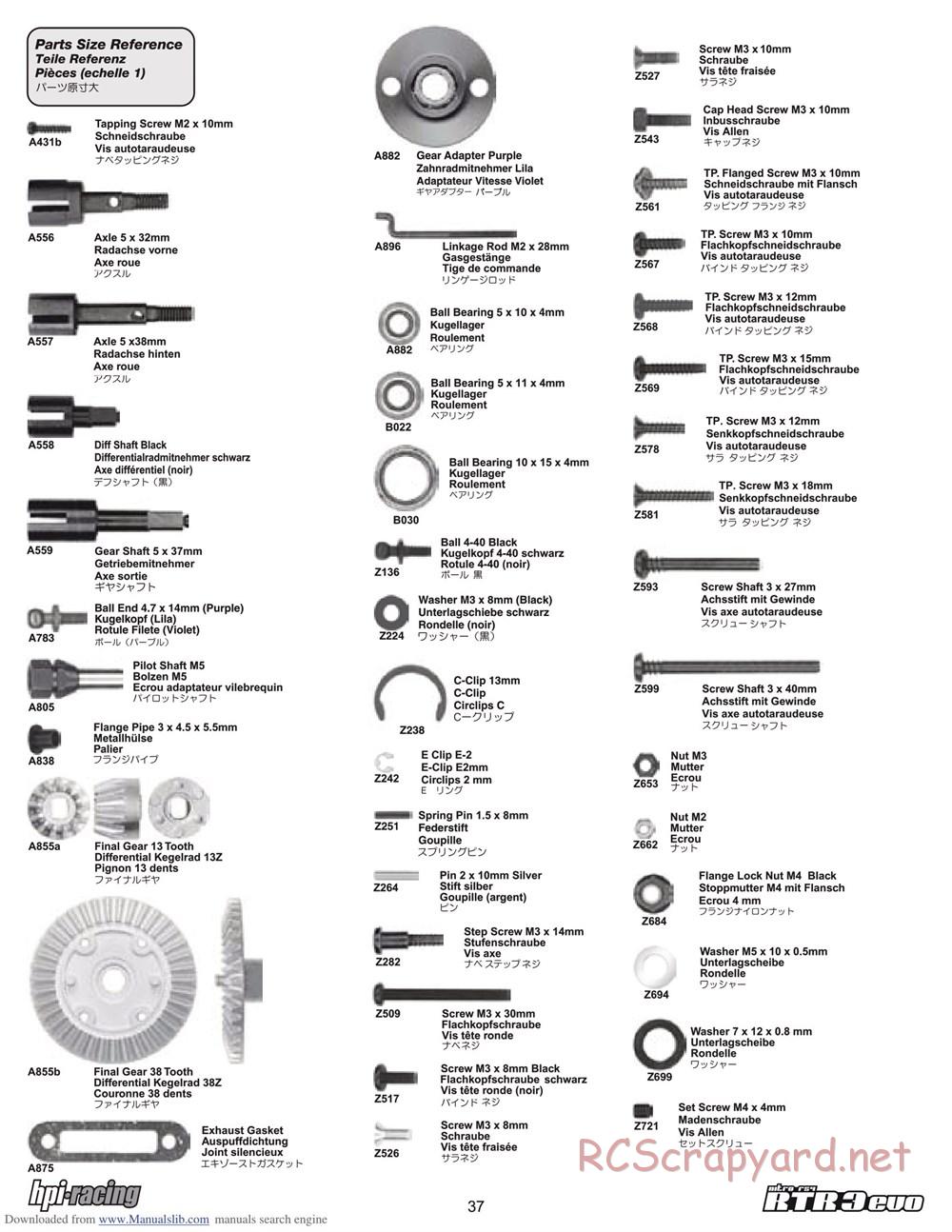 HPI - Nitro RS4 3 Evo - Manual - Page 37