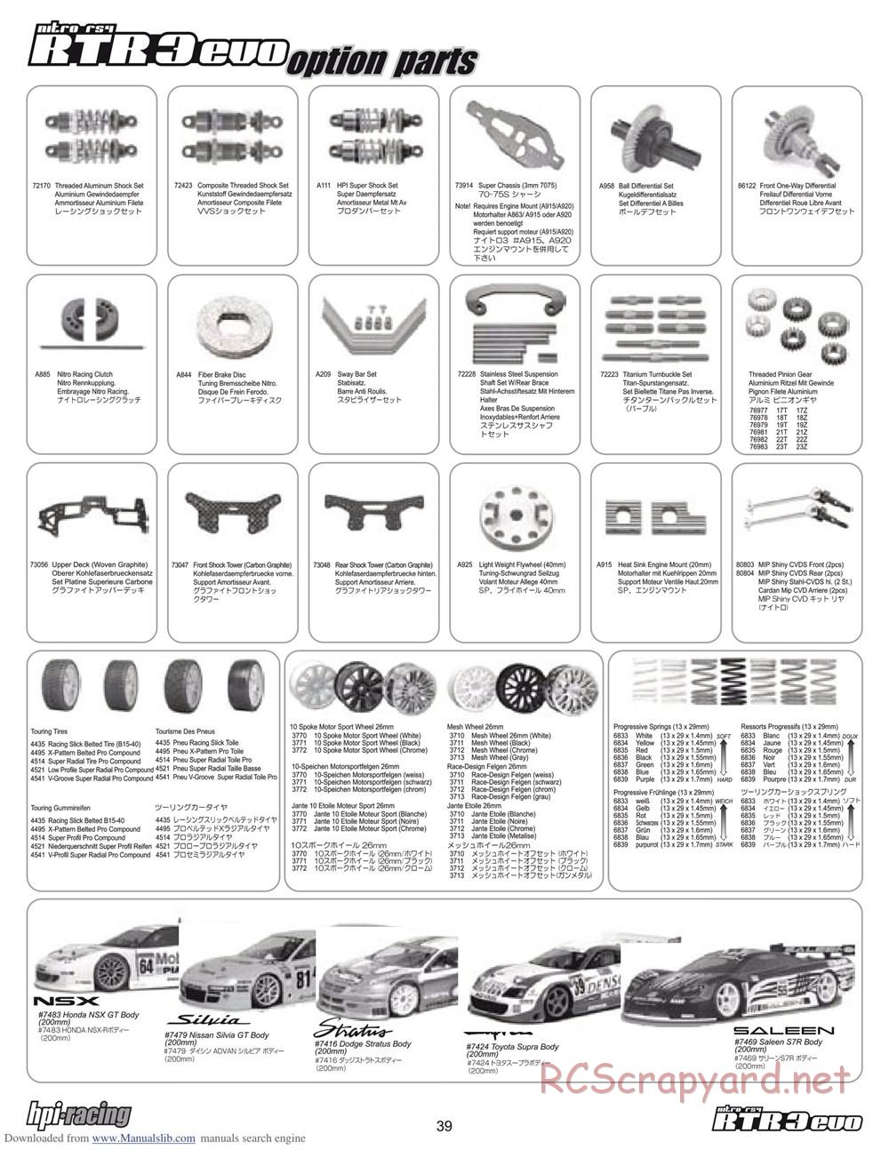 HPI - Nitro RS4 3 Evo - Manual - Page 39