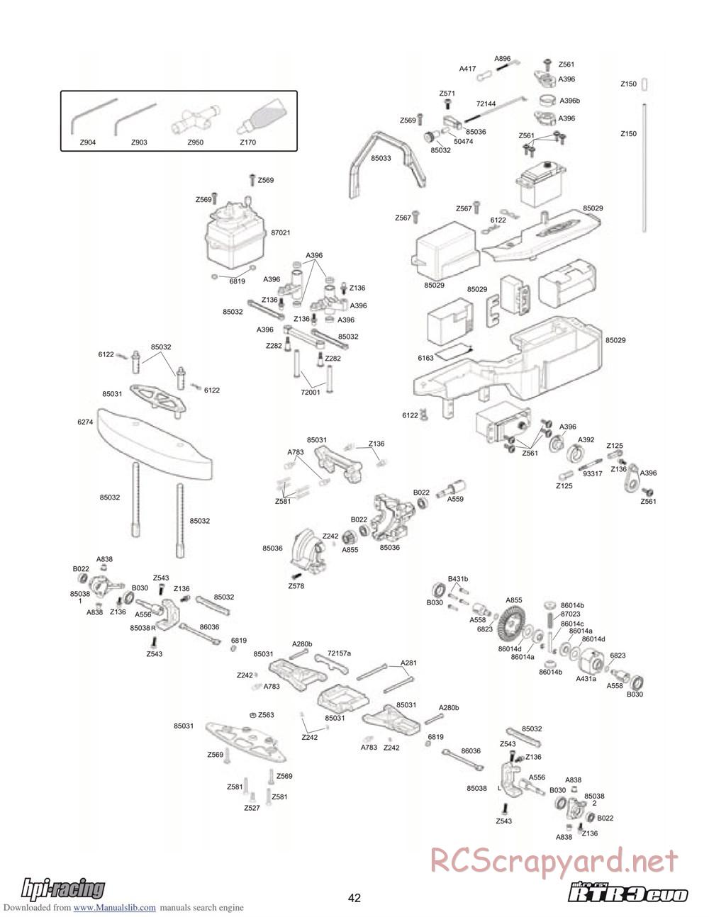 HPI - Nitro RS4 3 Evo - Exploded View - Page 42