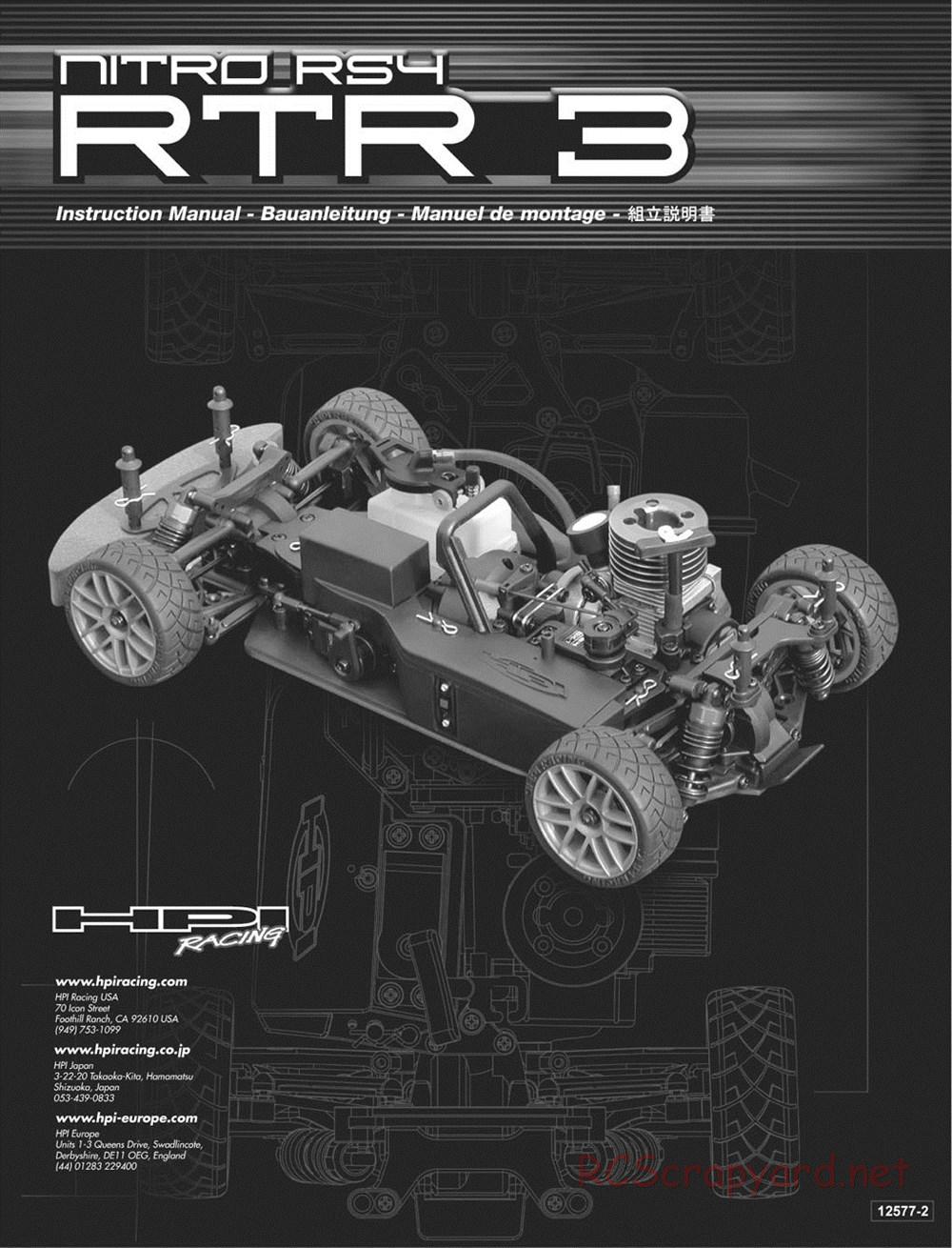 HPI - Nitro RS4 3 - Manual - Page 1