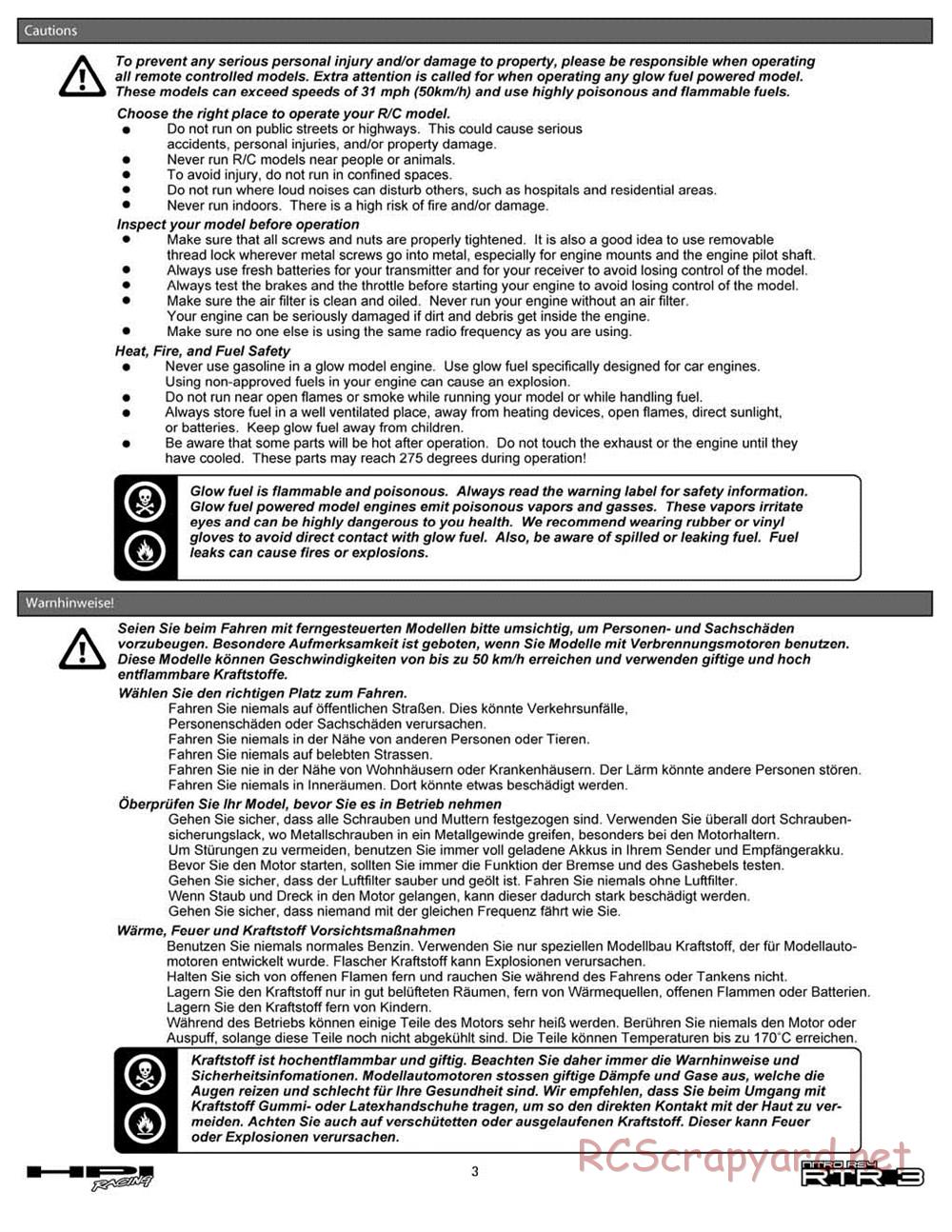 HPI - Nitro RS4 3 - Manual - Page 3