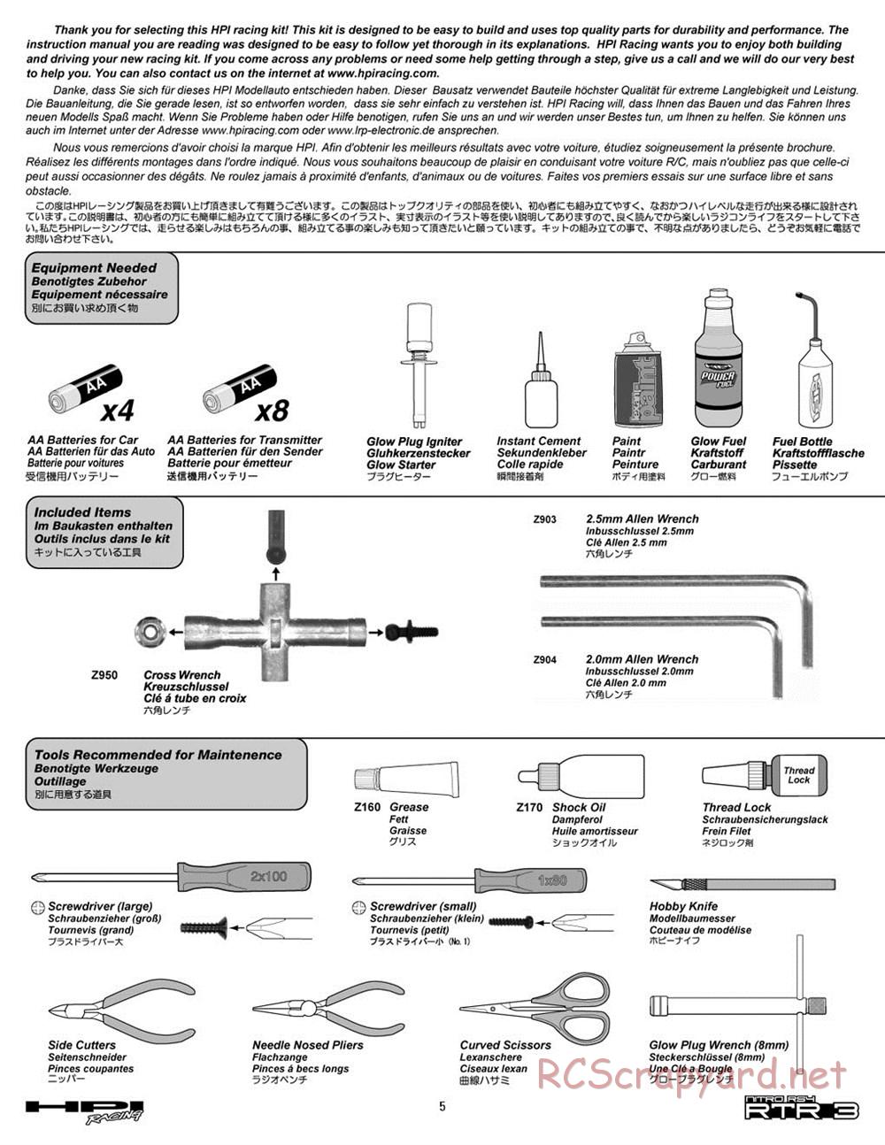 HPI - Nitro RS4 3 - Manual - Page 5