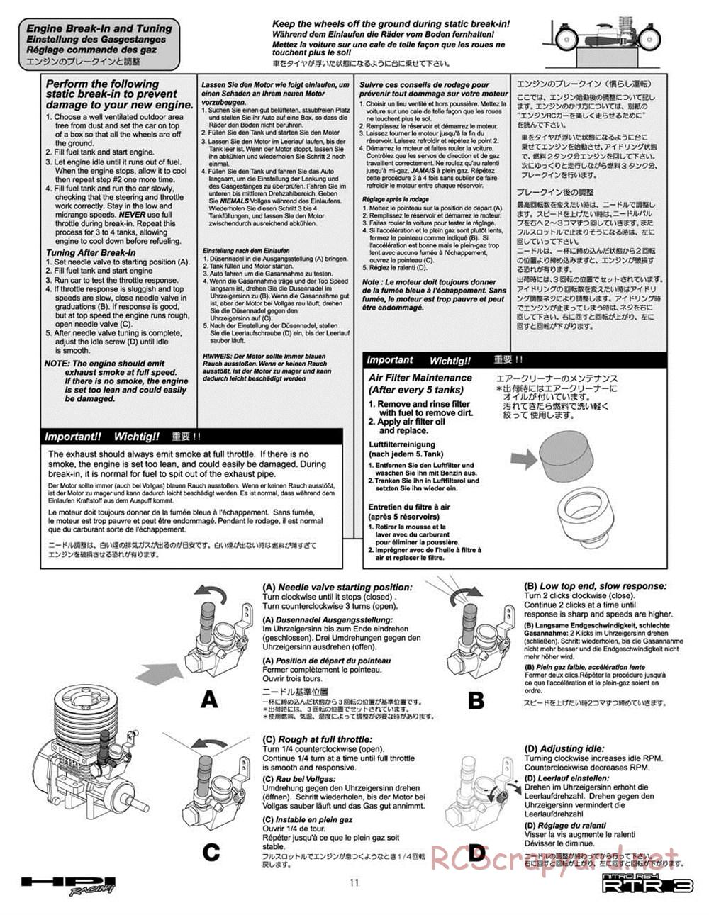 HPI - Nitro RS4 3 - Manual - Page 11