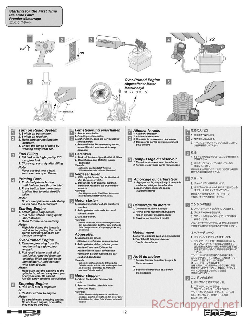 HPI - Nitro RS4 3 - Manual - Page 12