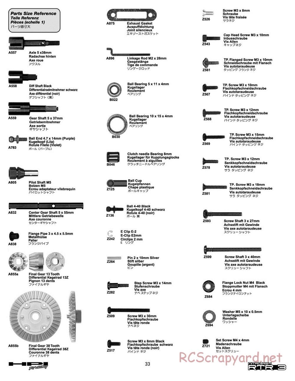 HPI - Nitro RS4 3 - Manual - Page 33
