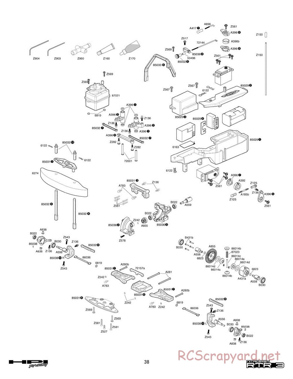 HPI - Nitro RS4 3 - Exploded View - Page 38