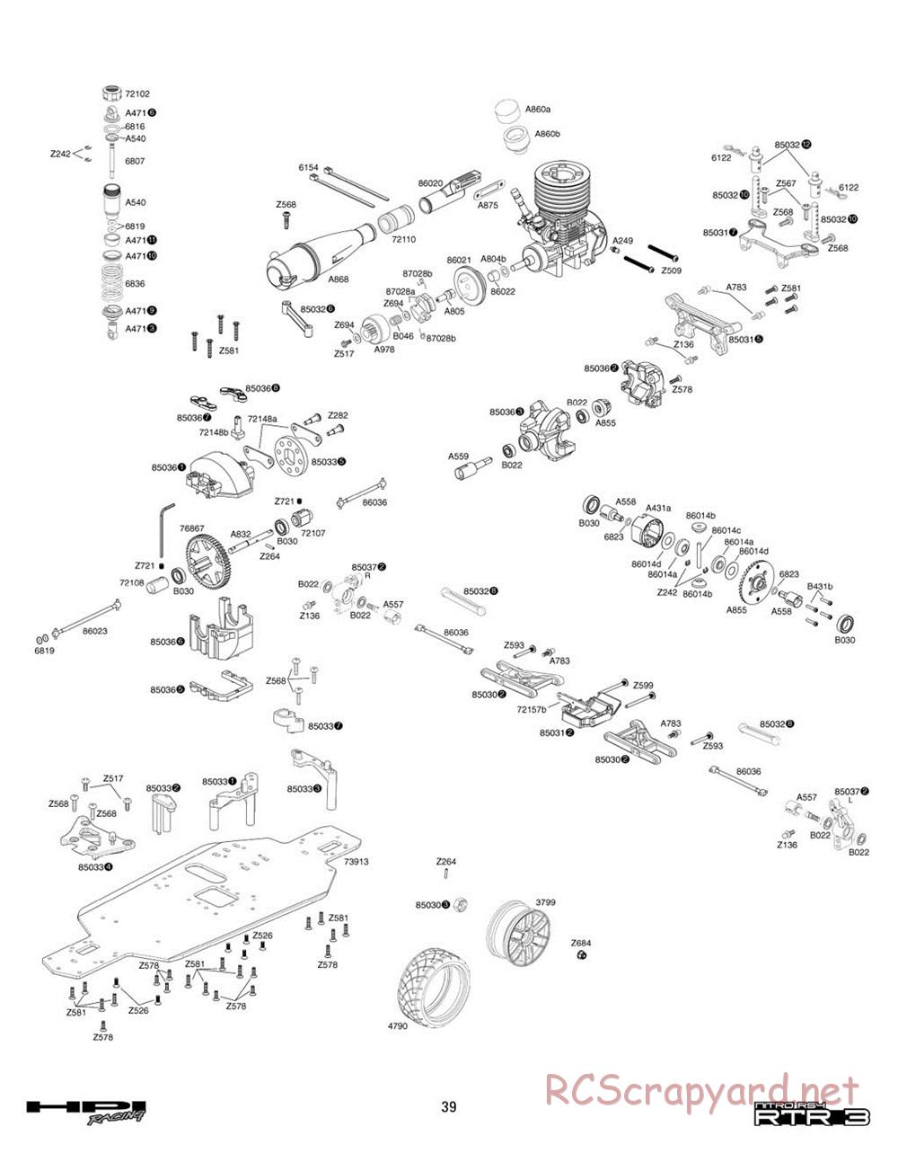 HPI - Nitro RS4 3 - Exploded View - Page 39