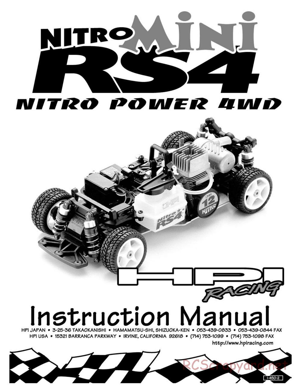 HPI - Nitro RS4 Mini - Manual - Page 1