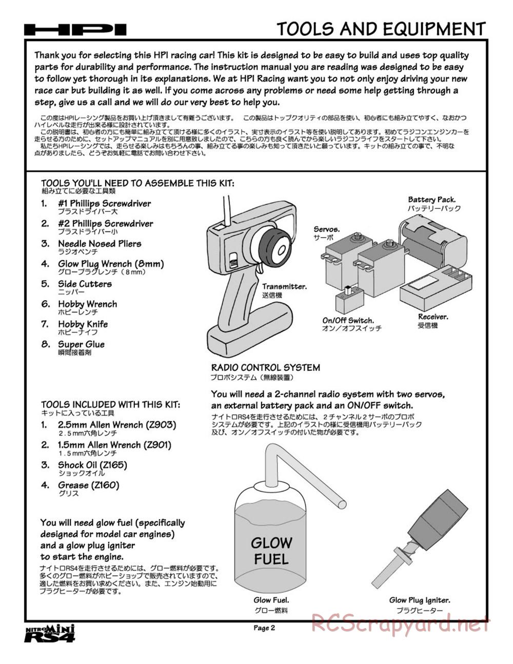 HPI - Nitro RS4 Mini - Manual - Page 2