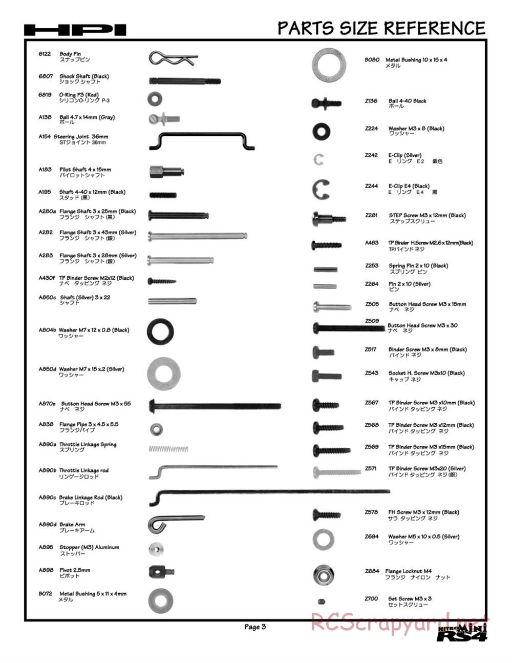 HPI - Nitro RS4 Mini - Manual - Page 3