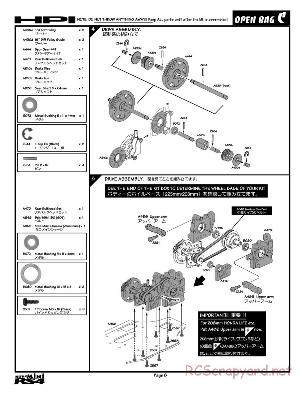 HPI - Nitro RS4 Mini - Manual - Page 8