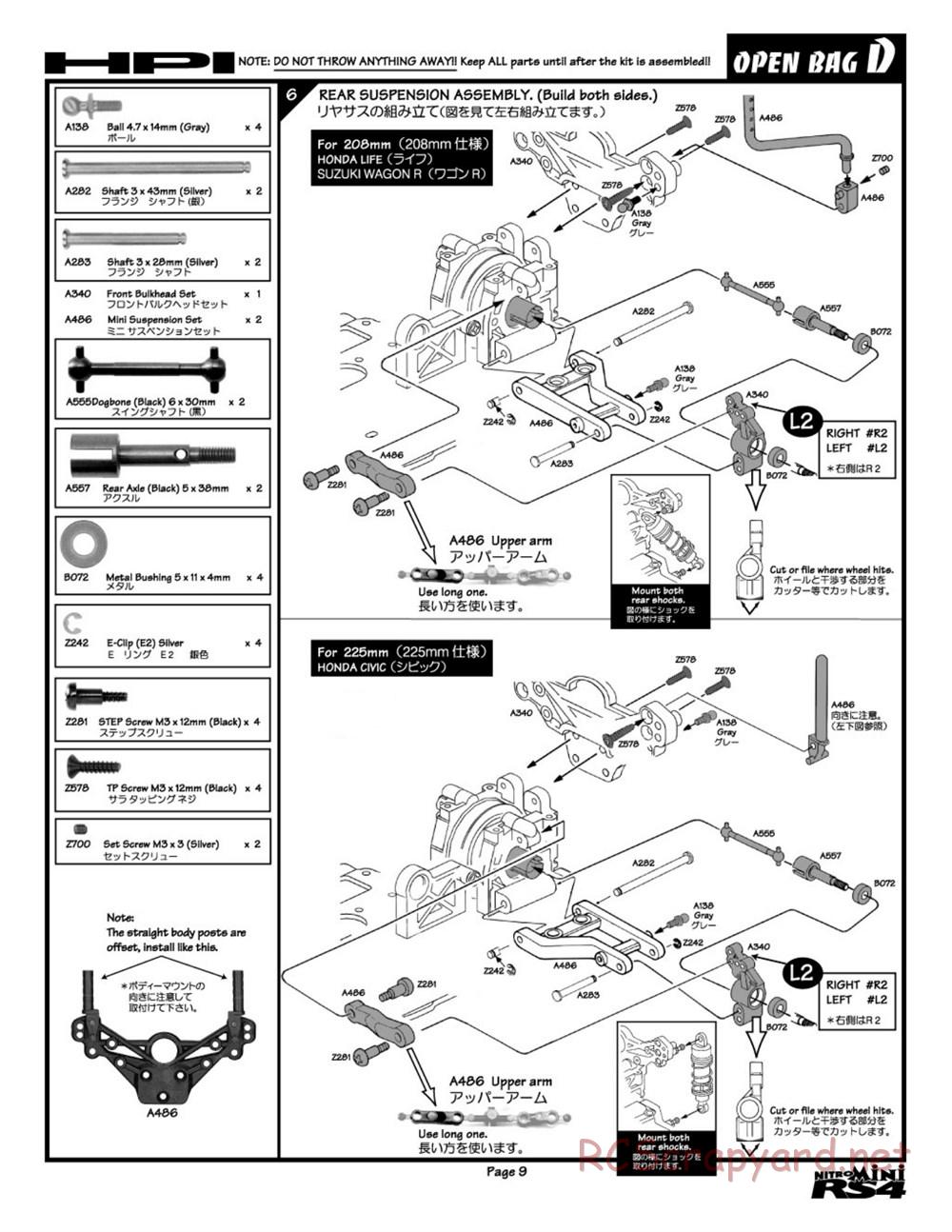 HPI - Nitro RS4 Mini - Manual - Page 9