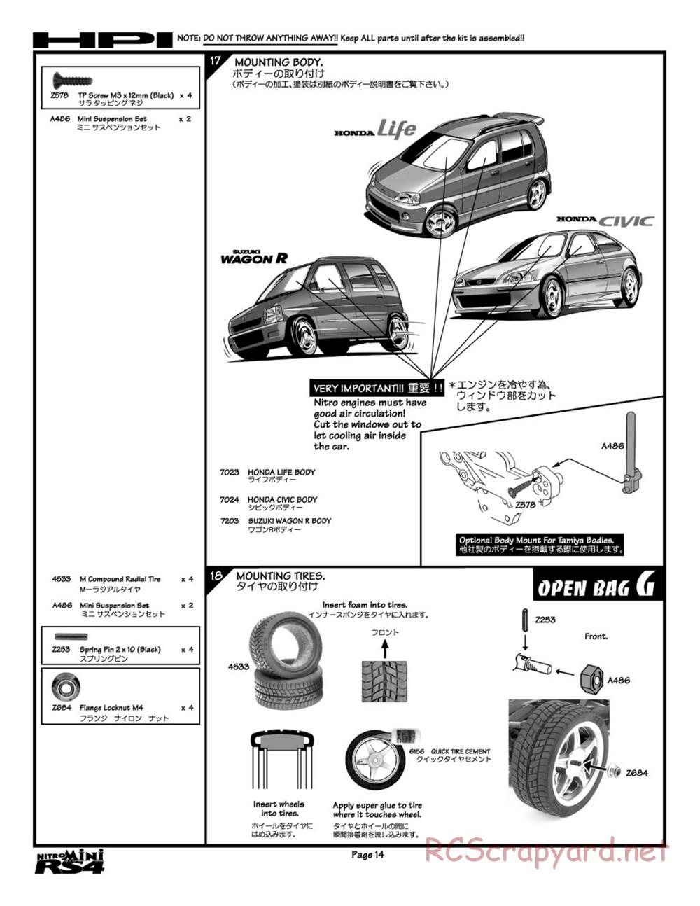 HPI - Nitro RS4 Mini - Manual - Page 14
