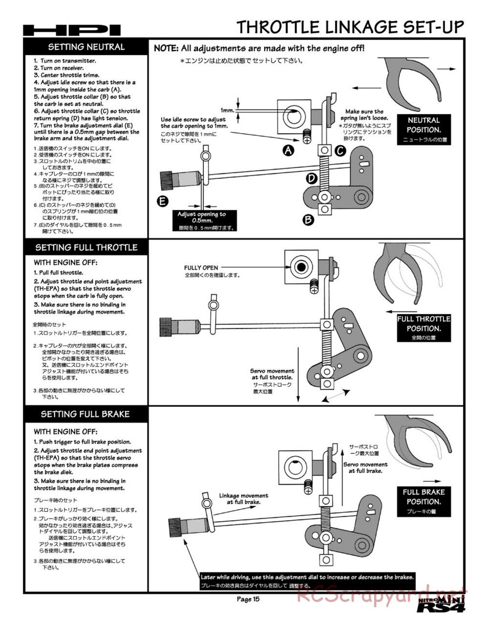 HPI - Nitro RS4 Mini - Manual - Page 15
