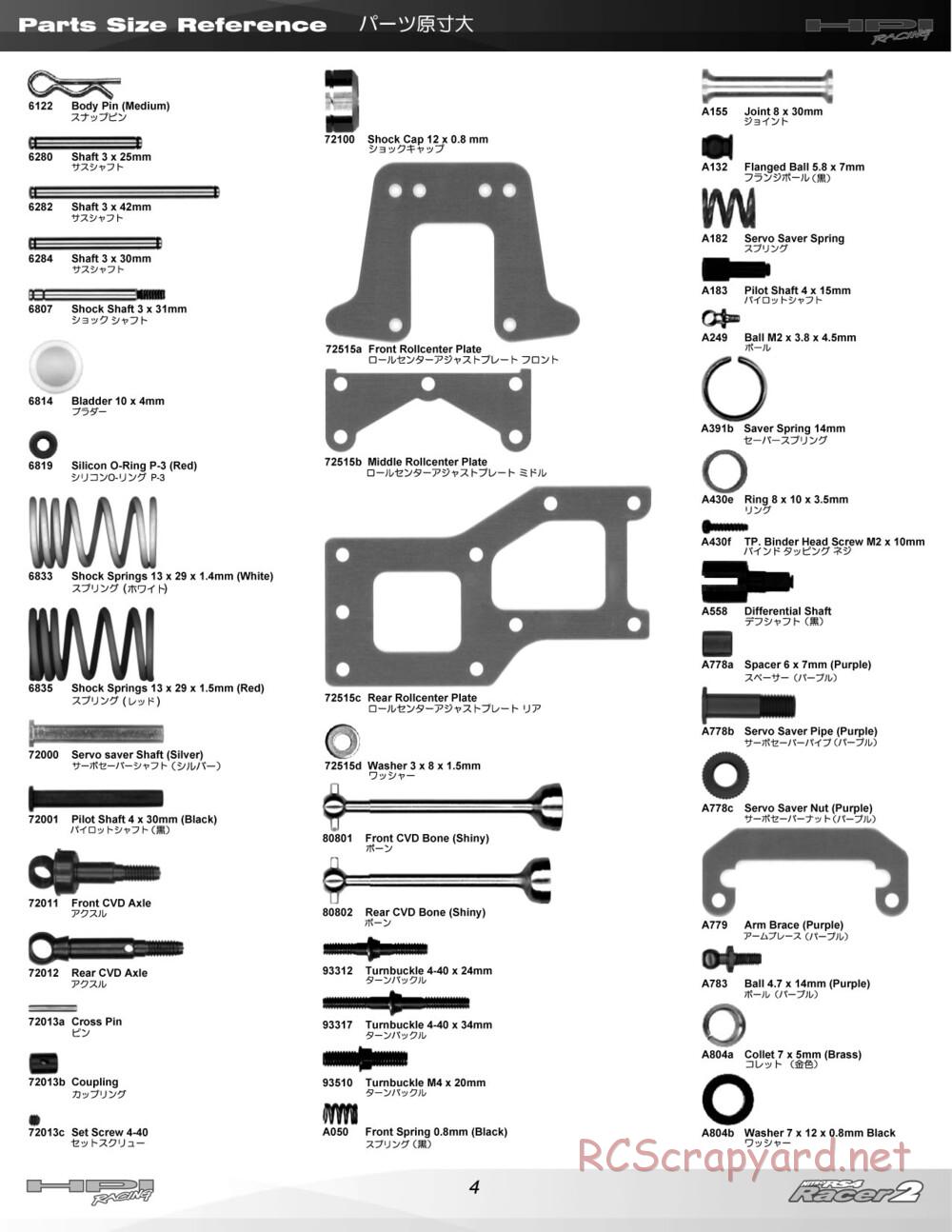 HPI - Nitro RS4 Racer 2 Chassis - Manual - Page 4