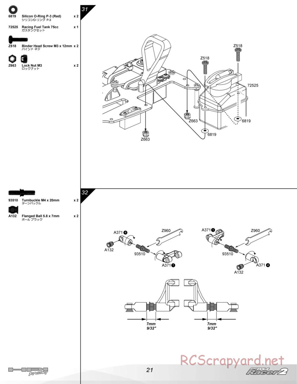 HPI - Nitro RS4 Racer 2 Chassis - Manual - Page 21