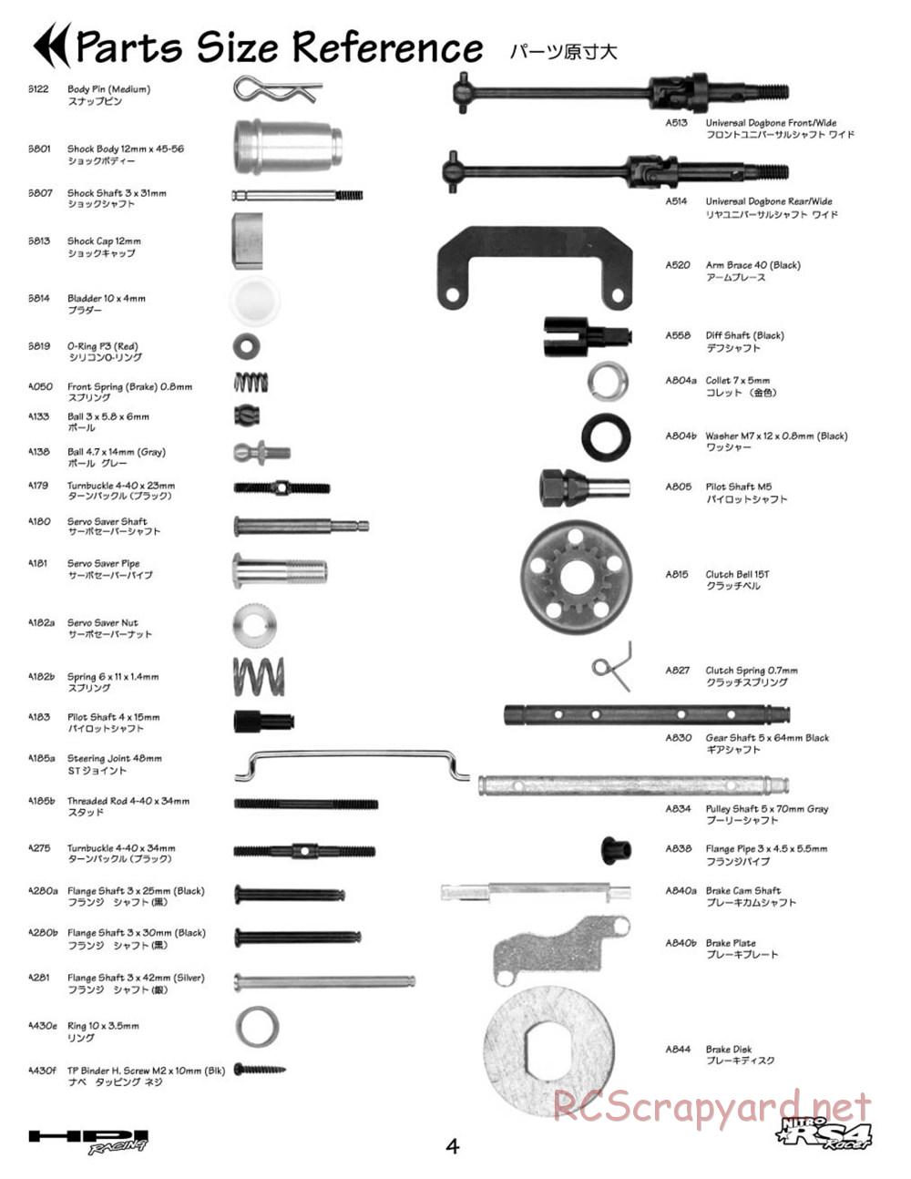 HPI - Nitro RS4 Racer Chassis - Manual - Page 4