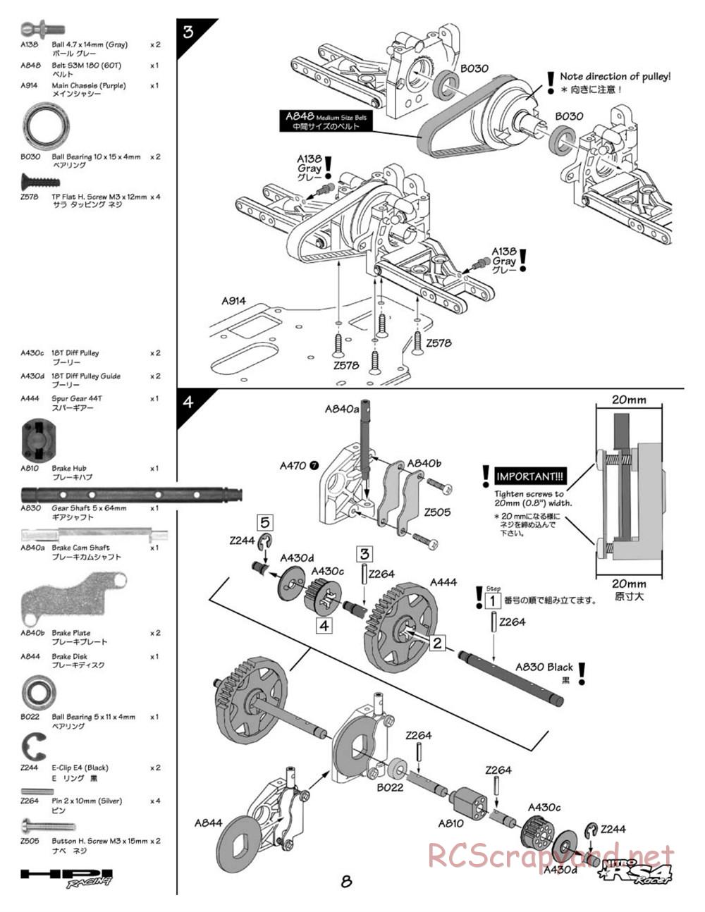 HPI - Nitro RS4 Racer Chassis - Manual - Page 8