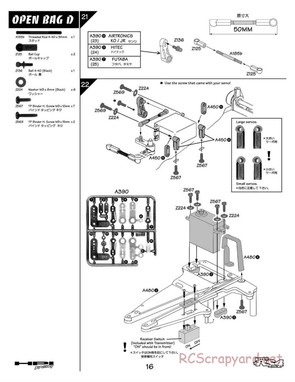 HPI - Nitro RS4 Racer Chassis - Manual - Page 16