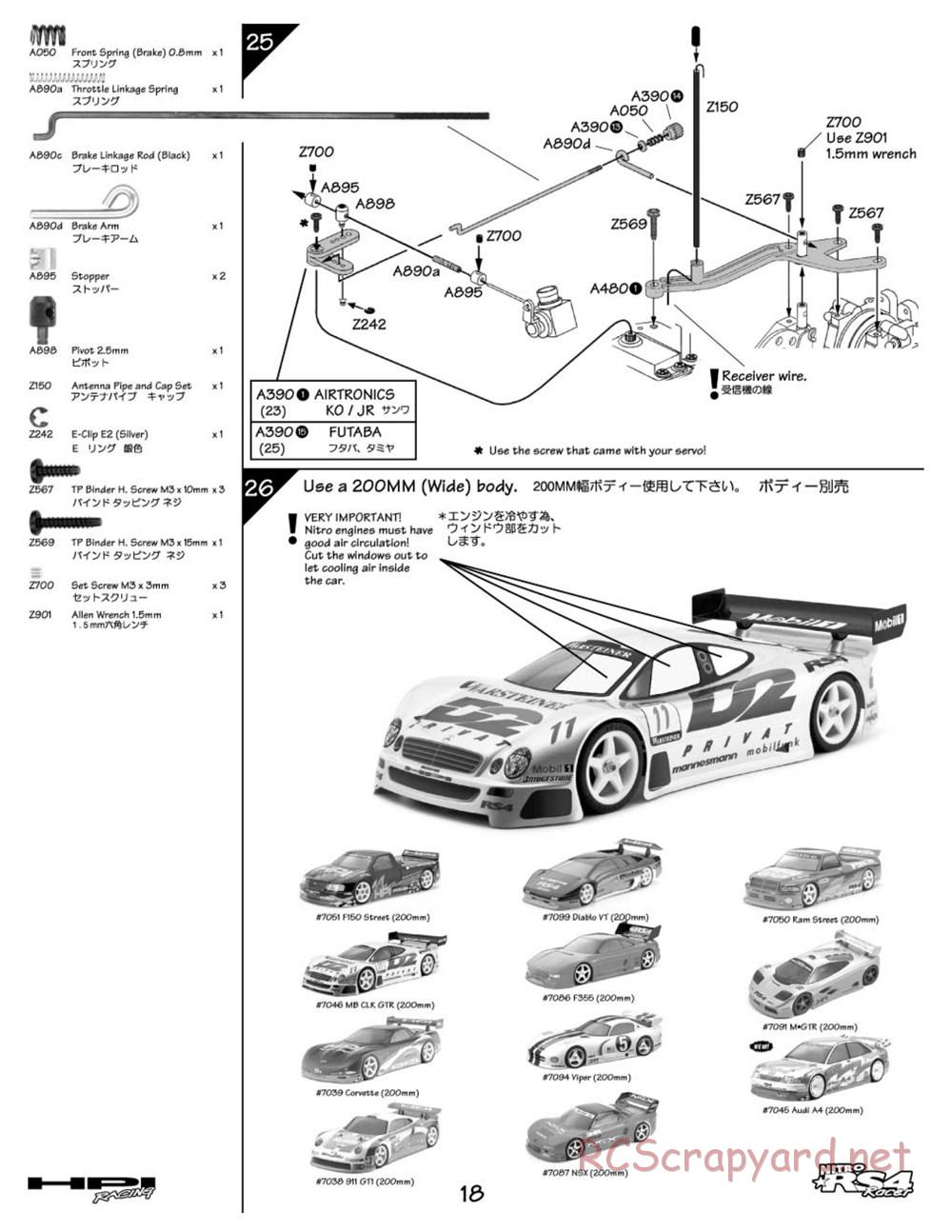 HPI - Nitro RS4 Racer Chassis - Manual - Page 18