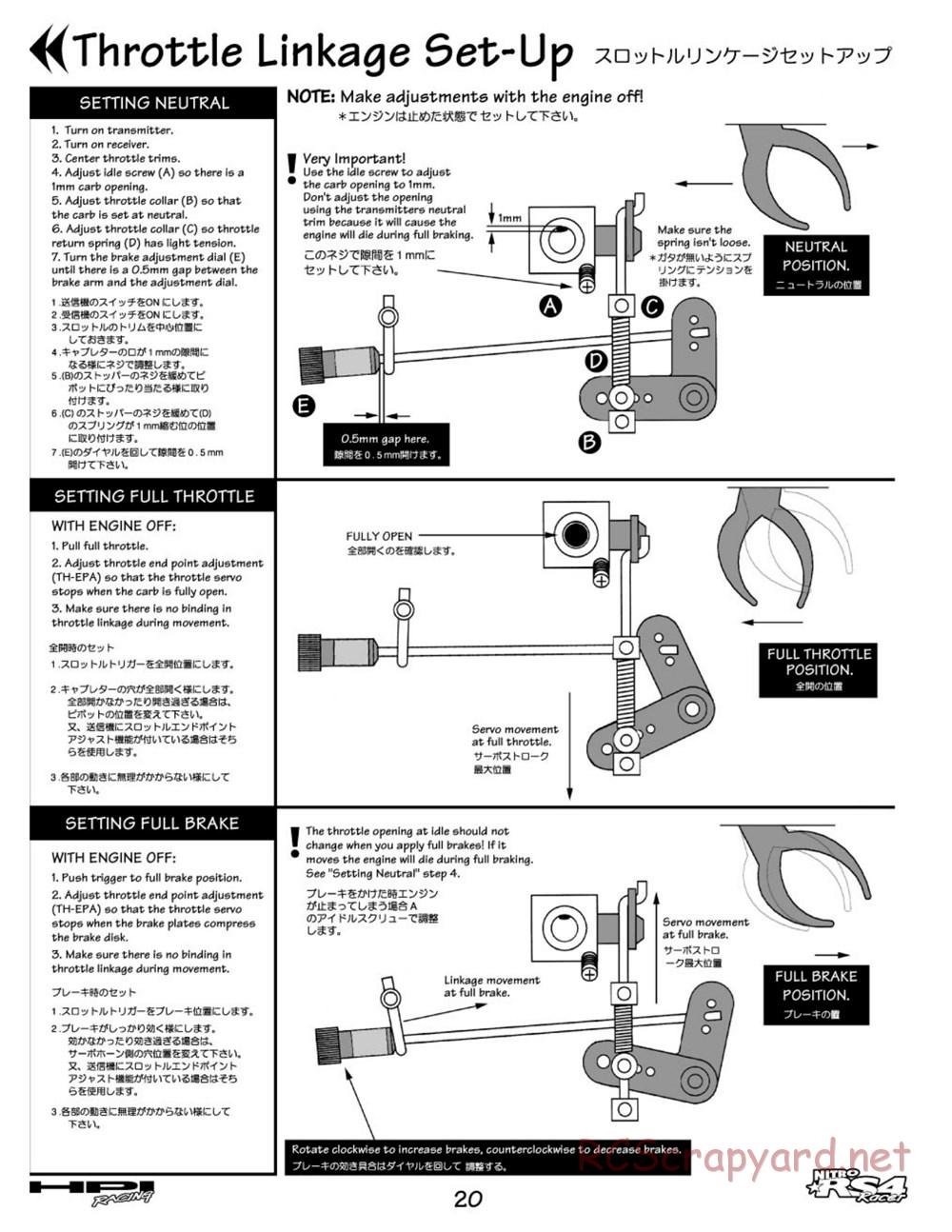 HPI - Nitro RS4 Racer Chassis - Manual - Page 20