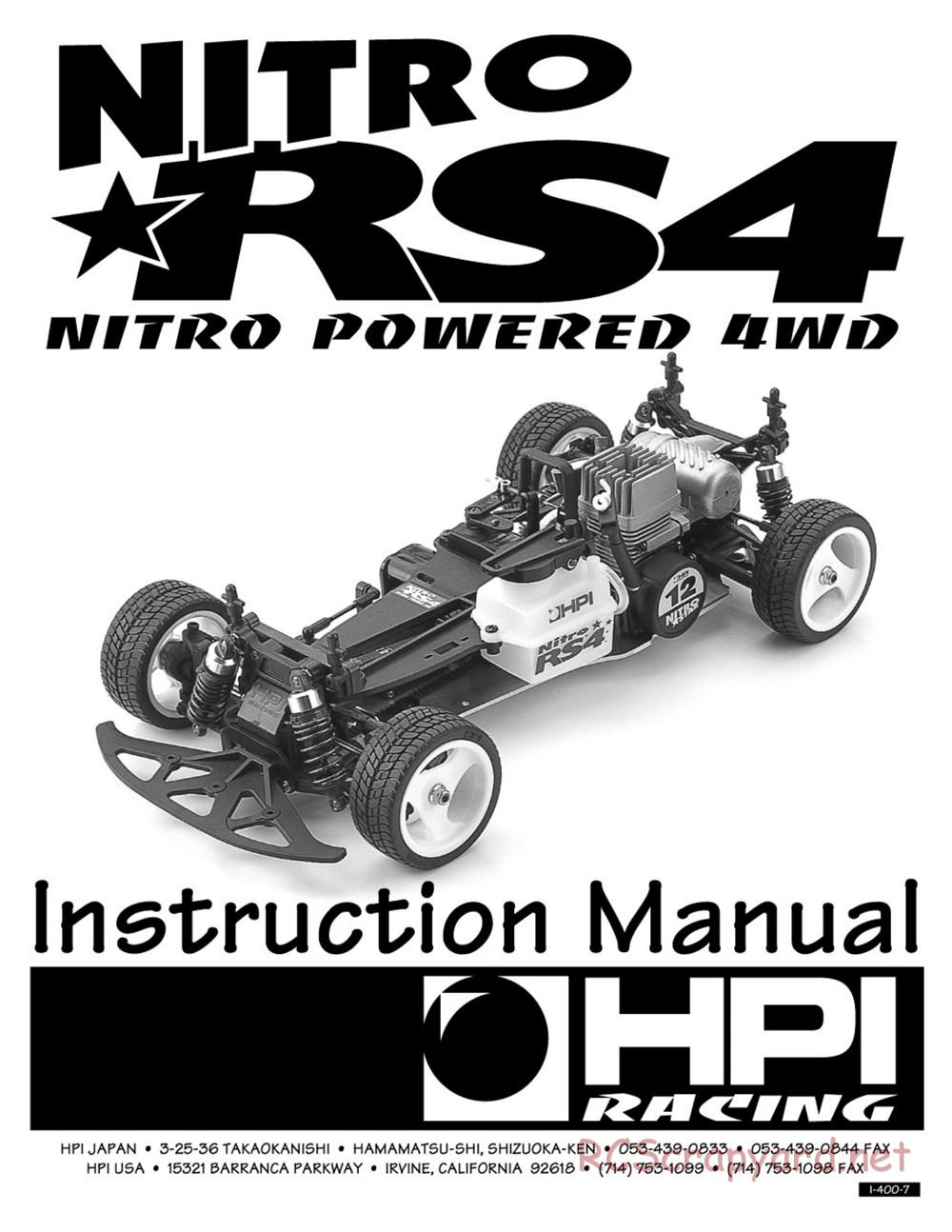 HPI - Nitro RS4 - Manual - Page 1