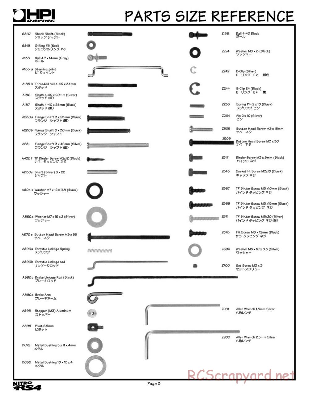 HPI - Nitro RS4 - Manual - Page 3