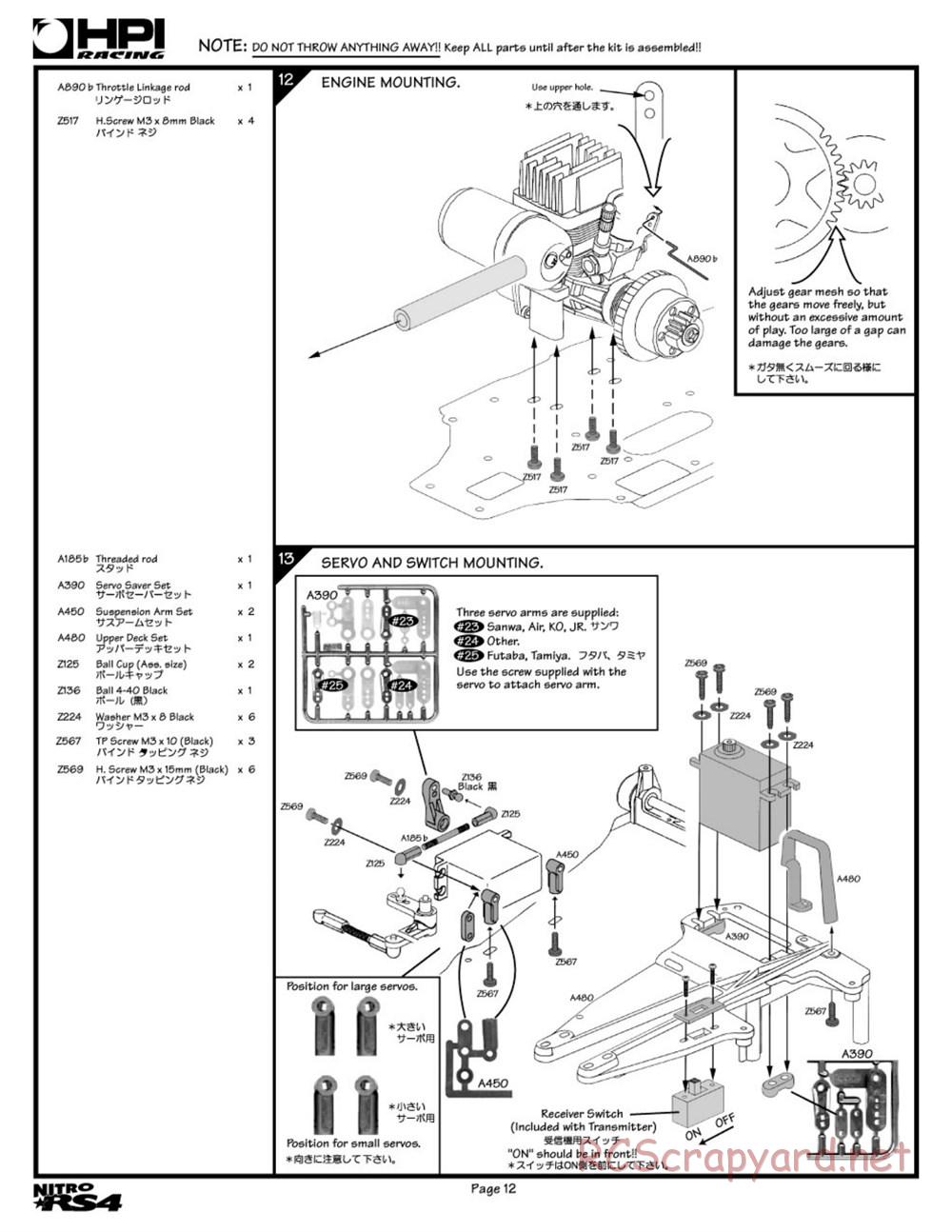 HPI - Nitro RS4 - Manual - Page 12
