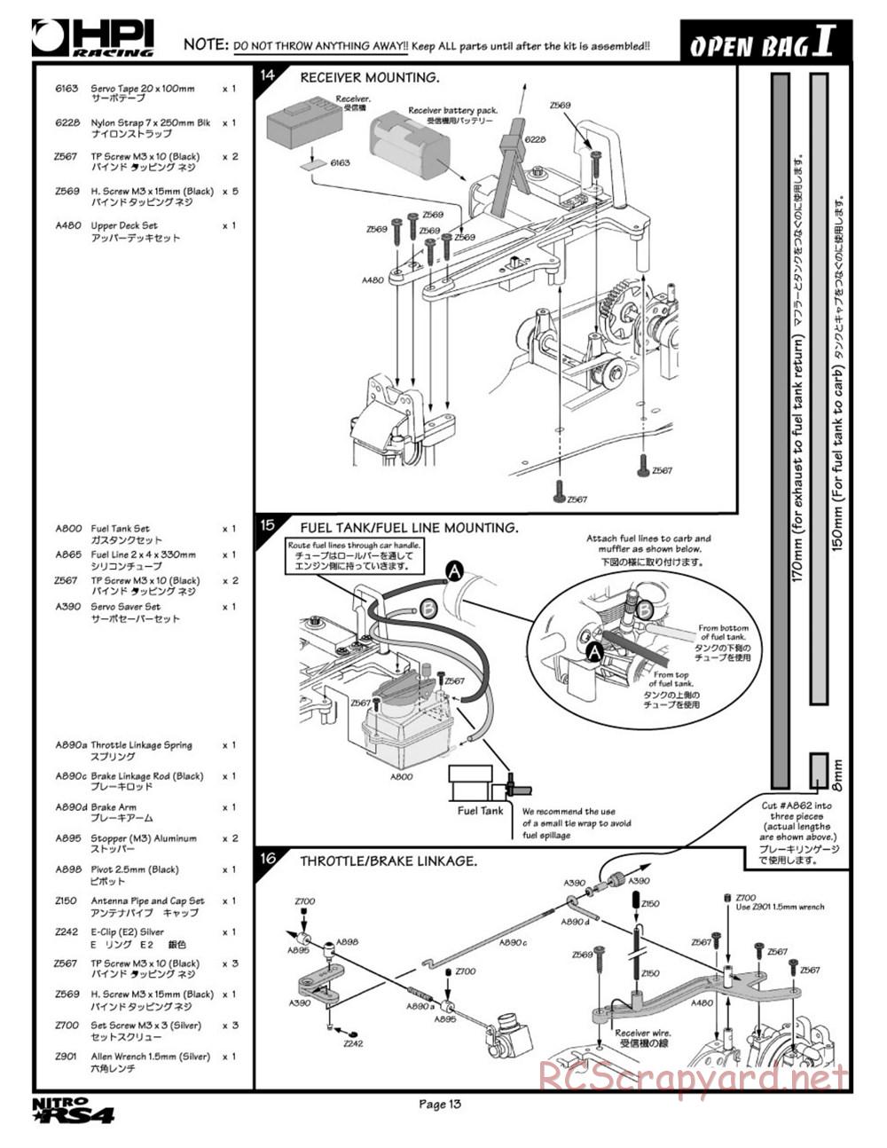 HPI - Nitro RS4 - Manual - Page 13