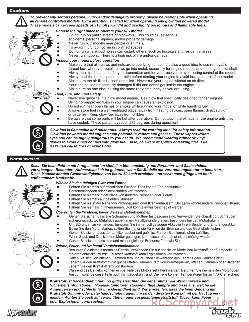 HPI - Nitro Rush Evo - Manual - Page 2