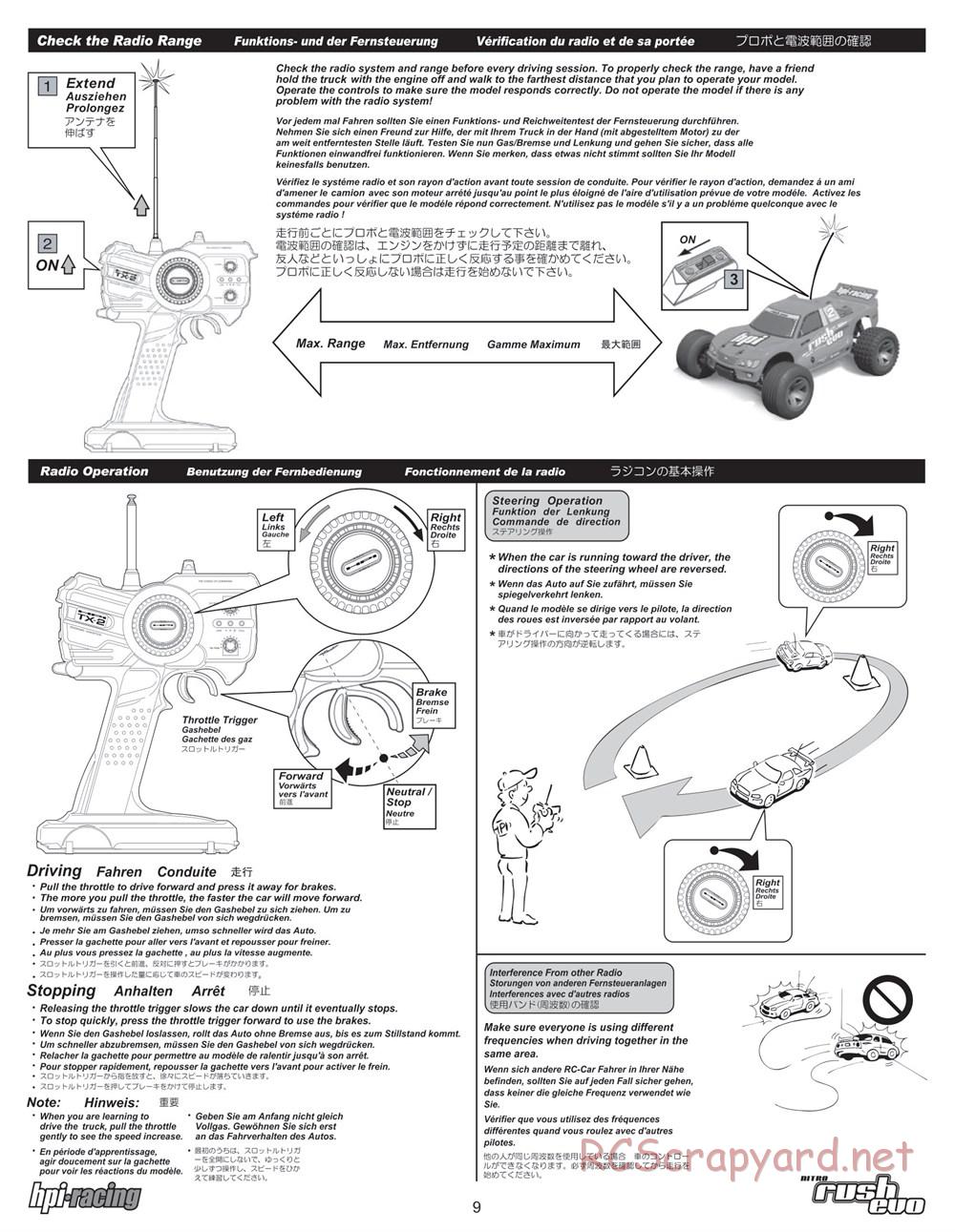 HPI - Nitro Rush Evo - Manual - Page 9